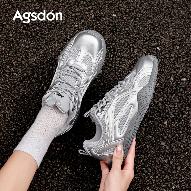 Zapatos de entrenamiento de ballet para mujeres 2025 nuevos zapatos de invierno plateados casuales con suela gruesa y veludo deportivo Gump