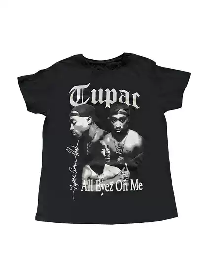 2Pac Tupac Amaru Shakur Hip Hop Rapper Cotton T-Shirt Short Sleeve