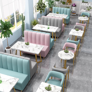 Customizable Light Luxury Western Restaurant Dining Table and Chair Set with Wall-Mounted Booth Sofa Dining Table and Chair Combination