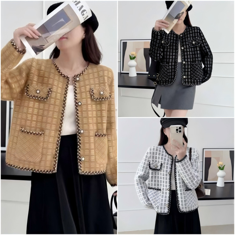Cross-Border Imitation Mink Women's Coat, French Style New Women's Cardigan, Short Stylish Mink Fur Knitted Coat, Trendy Cross-Border Imitation Mink Women's Coat, French Style New Women's Cardigan, Short Stylish Mink Fur Knitted Coat, Trendy