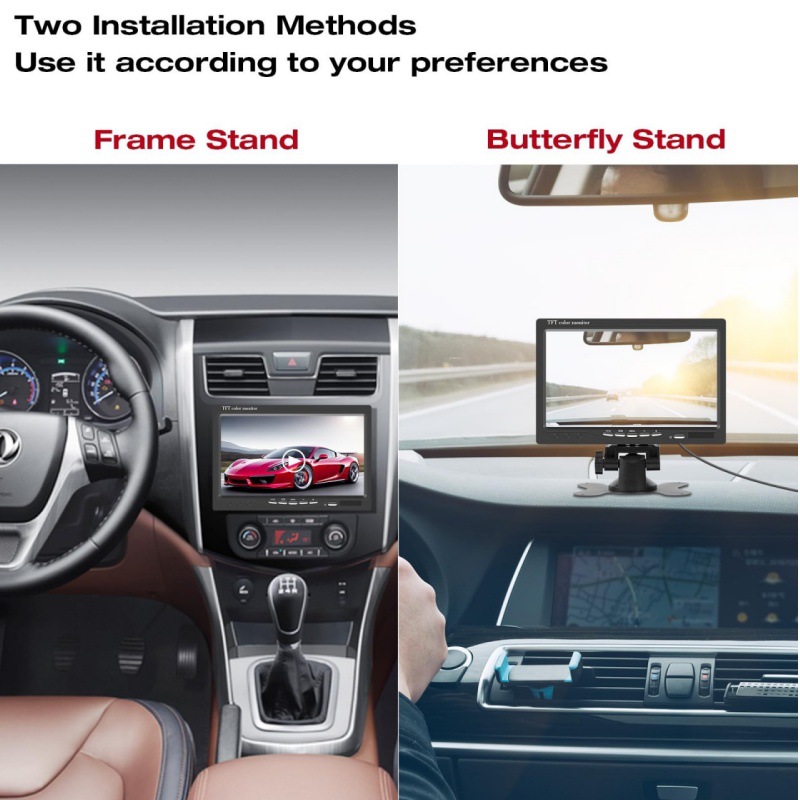 Hd 7inch Desktop Display Car Monitor Universal 12V-24V Truck Two-Way Av Reversing Image