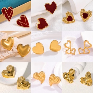 (Cross-border trading), (Wholesale), earrings stainless steel, minimalistic brand lanyard holder, light luxury style, European style, high-quality style