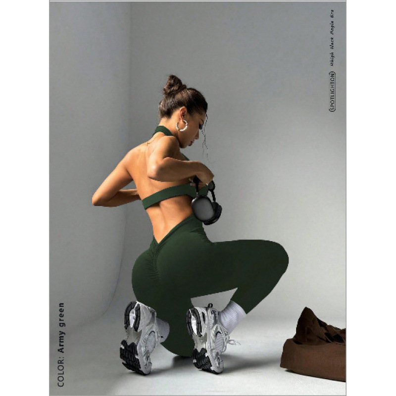 Explosiones transfronterizas que se pueden usar en un monje de mujer de color sólido sexy de espalda deportiva rápida de secado para elevar las caderas y acondicionamiento físico monje de yoga