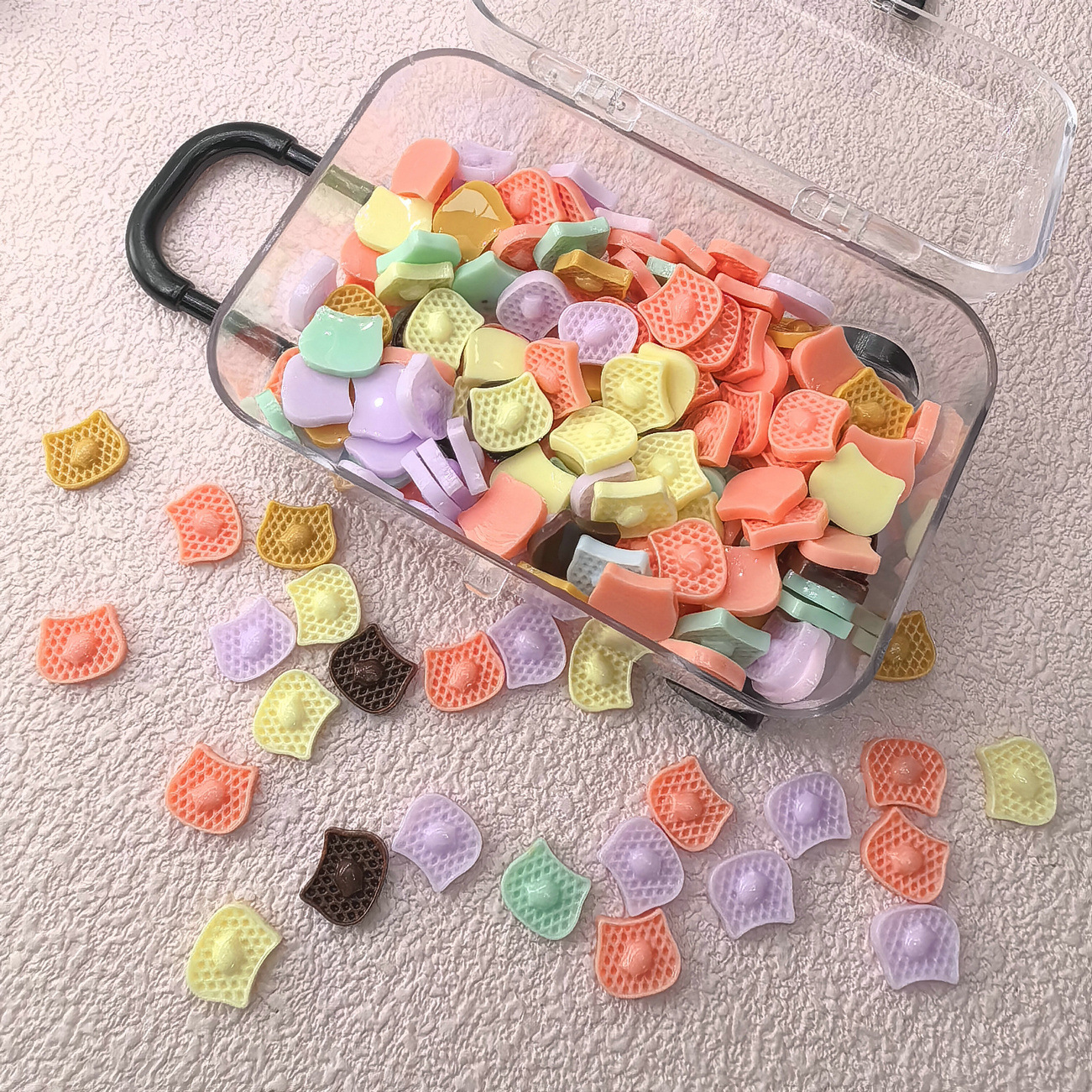 清新甜美塑料树脂迷你食玩华夫饼干奶油胶耳钉发夹潮玩配件000