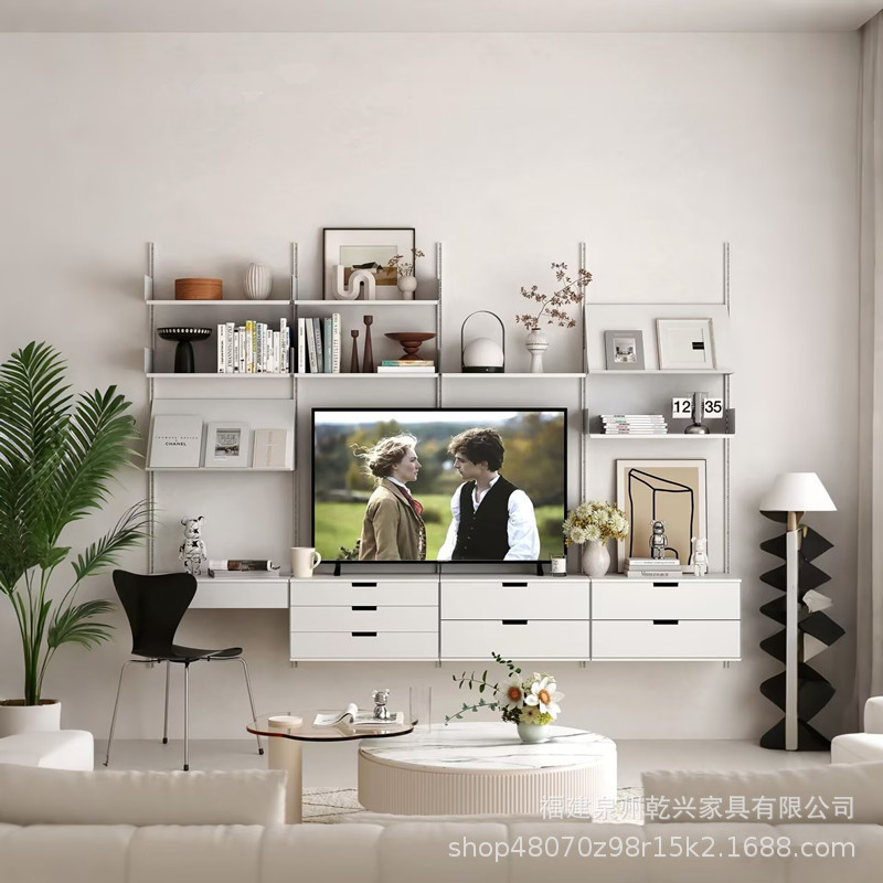Casual Invisible Wall-Mounted Adjustable Storage Rack Removable Display Rack Storage Rack Vitsoe606 Track Bookshelf