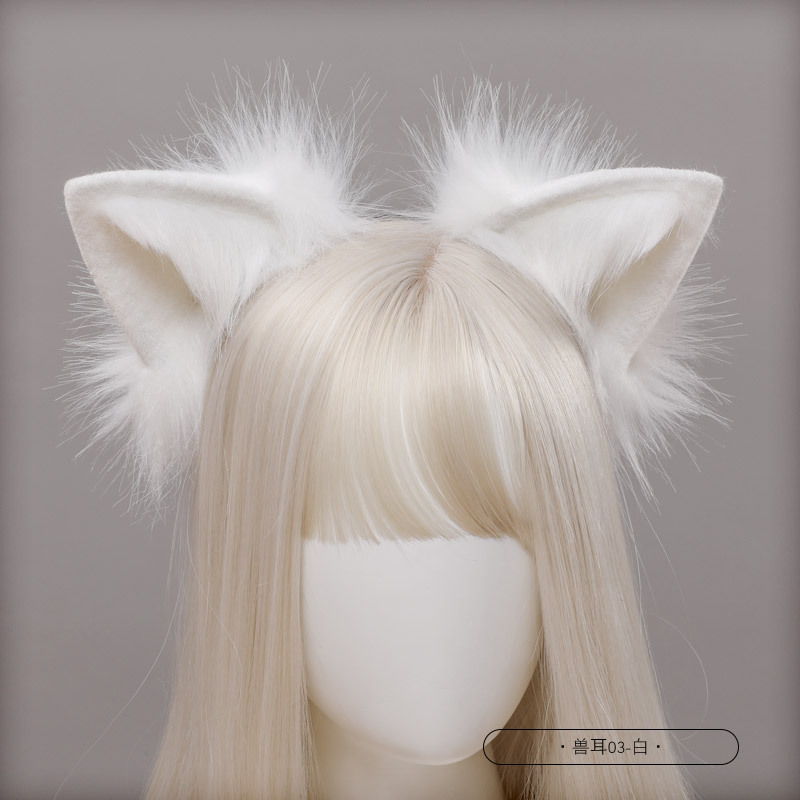 かわいい擬似獣耳漫展パーティーのファッションアクセサリーの女性の日本の髪飾りの猫の耳のカチューシャ|undefined
