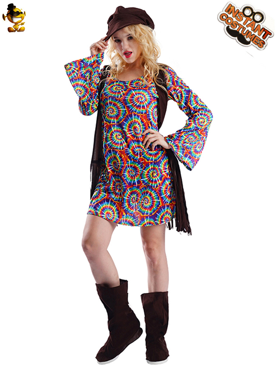 Traje de escenario traje de rendimiento ropa de fiesta Cosplay traje de rol adulto mujeres retro hippie image 1