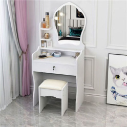 La explosión transfronteriza de la mesa de tocador de nuevo dormitorio pequeño tipo de mesa de maquillaje tipo tablero de mesa de maquillaje en una sola mesa de maquillaje espejo push-pull mesa de maquillaje