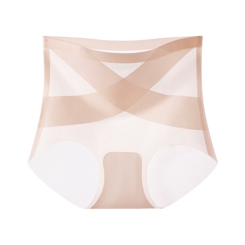 Las mujeres de cintura alta y sin costuras tienen una fuerte barriga y un abdomen, seda de hielo fina de verano, transpirable y sexy, elevador de cadera refrescante