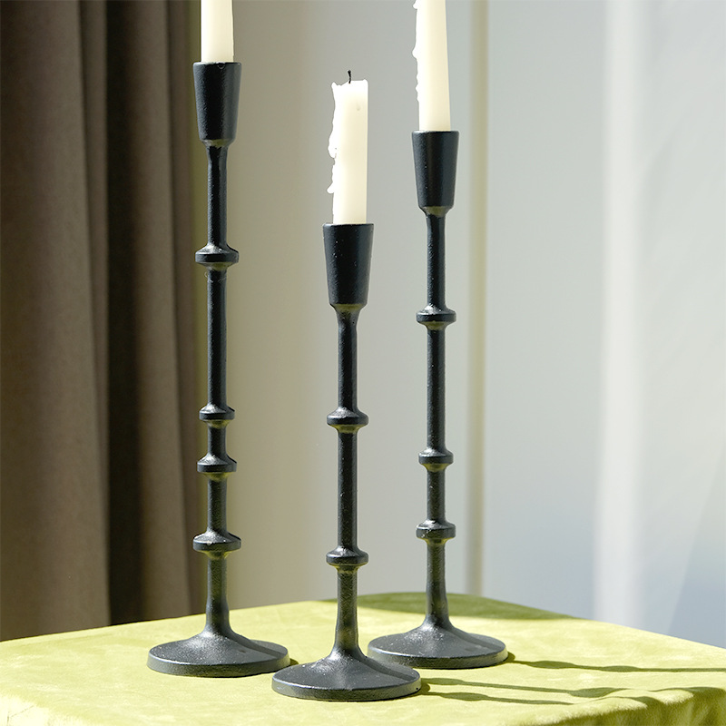 Amazon American Cast Iron Candlesticks Wedding Home Decor Ornament Vintage Photography Prop Frosted Black Candlestick