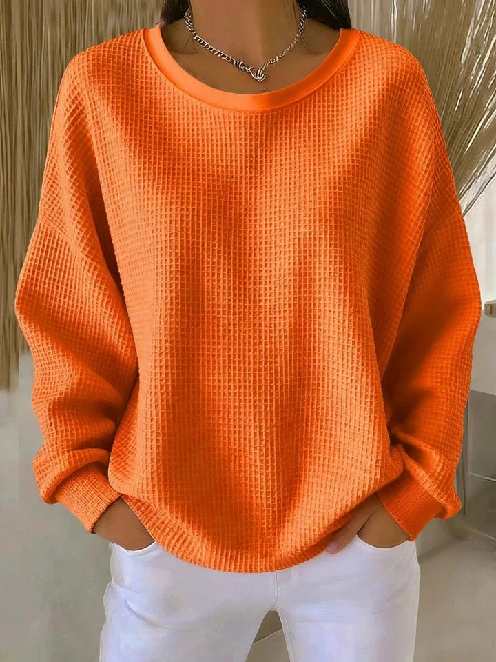 solid long-sleeve with a round collar