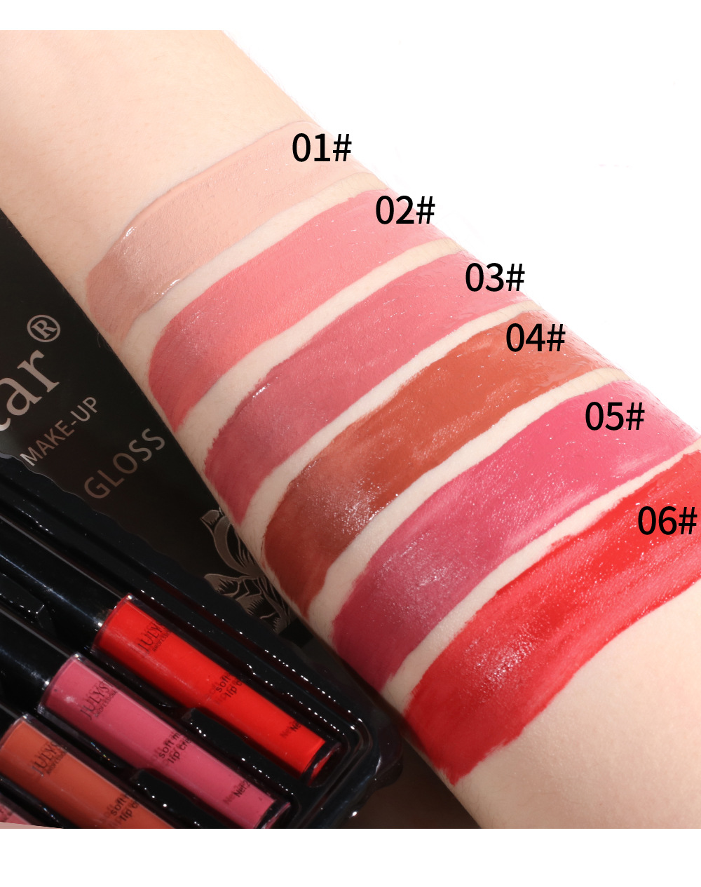 Cross-border matte and multi-color lip gloss is easy to apply, long-lasting, does not fade, and does not stick to the rim of the cup. Wholesale set box undefined