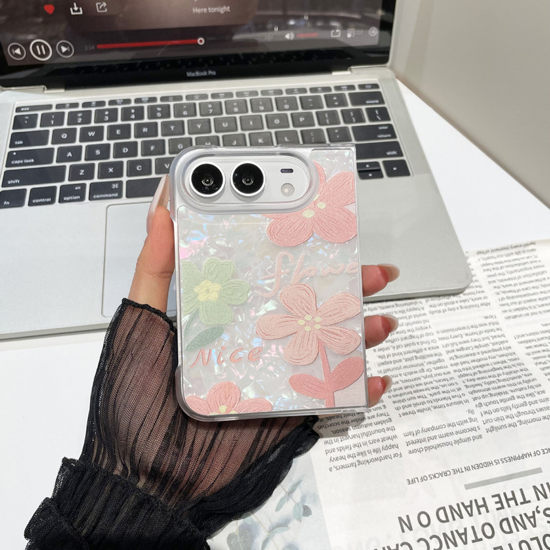 Suitable for Iphoneduo Mobile Phone Case, Ins-Style Shell Pattern Flower Design, Full Protection Against Falls, Foldable Screen, Apple Ultra Case Suitable for Iphoneduo Mobile Phone Case, Ins-Style Shell Pattern Flower Design, Full Protection Against Falls, Foldable Screen, Apple Ultra Case