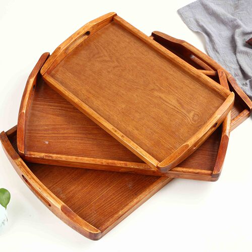 Japanese wooden tray rectangular home hotel living room tea set tea cup portable wooden plate wooden tea tray
