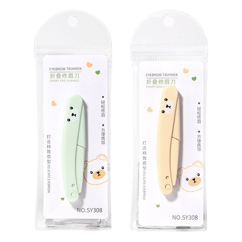 Lmltop Cute and Compact Folding Eyebrow Razor, Stainless Steel Portable Eyebrow Razor Beauty Tool Sy308