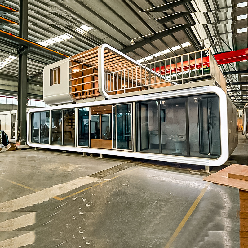 Cabina espacial Sala móvil Contenedor Aleación de aluminio Sala de sol Pequeña oficina al aire libre Casa de familia comercial Fabricante de almacén de Apple