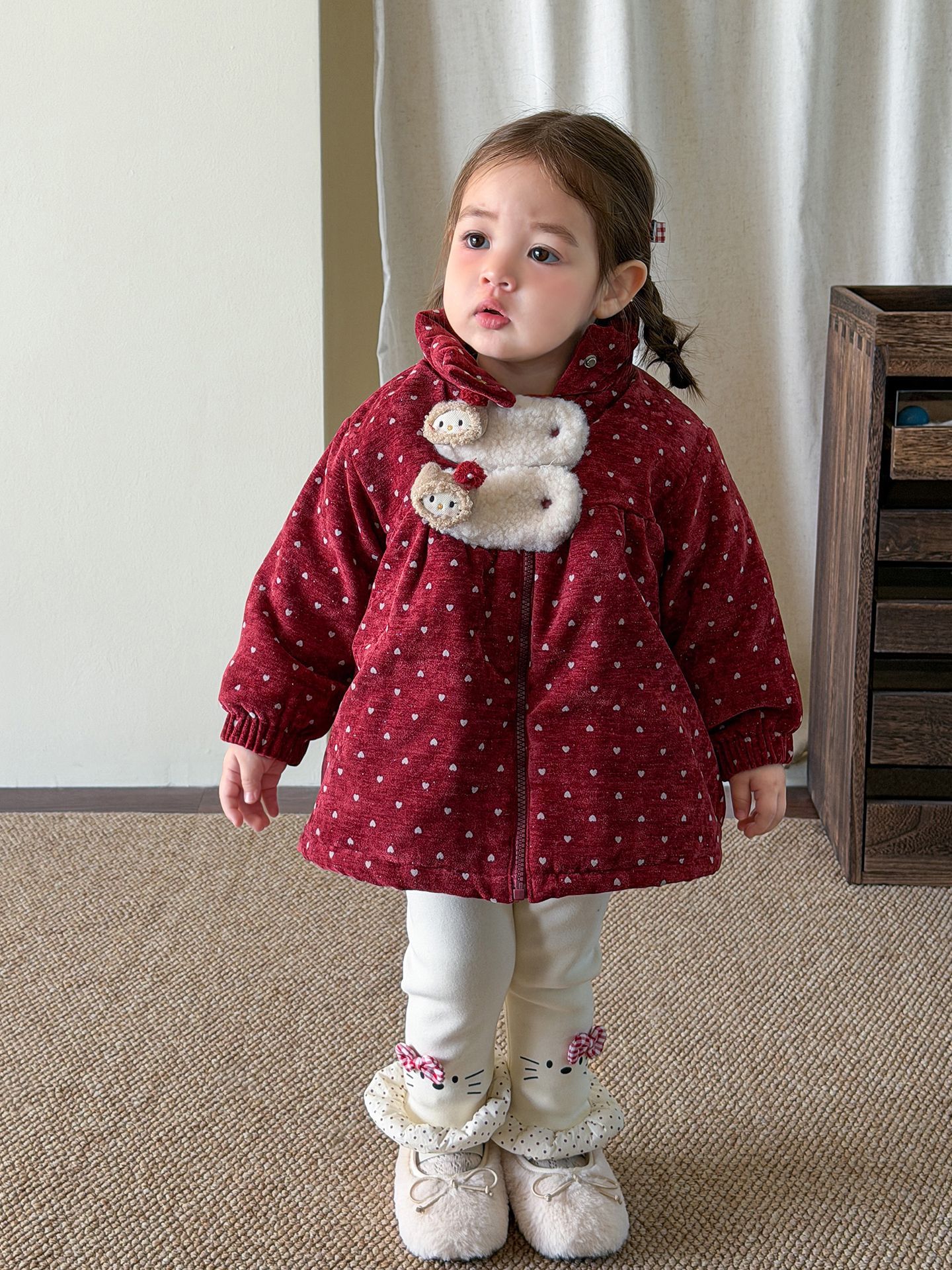 Ropa infantil de azúcar de pera, ropa de algodón para niñas, abrigo de invierno, ropa de algodón para niños, chaqueta de algodón para bebés calientes, ropa de bebé