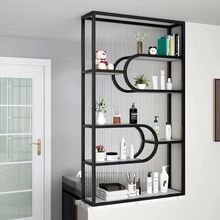 卫生间现代半墙长虹玻璃隔断铁艺置物架洗漱客厅不锈钢屏风玄关
