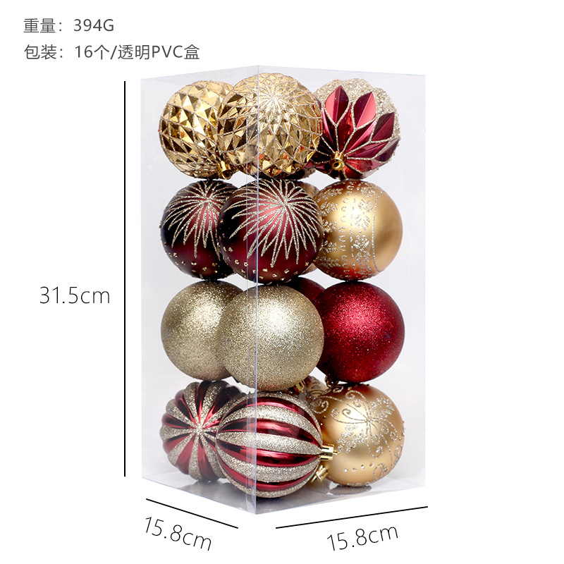 Transfronteriza nuevas decoraciones de Navidad 8CM/16 boutique pintado bolas de Navidad traje adornos de árbol de Navidad