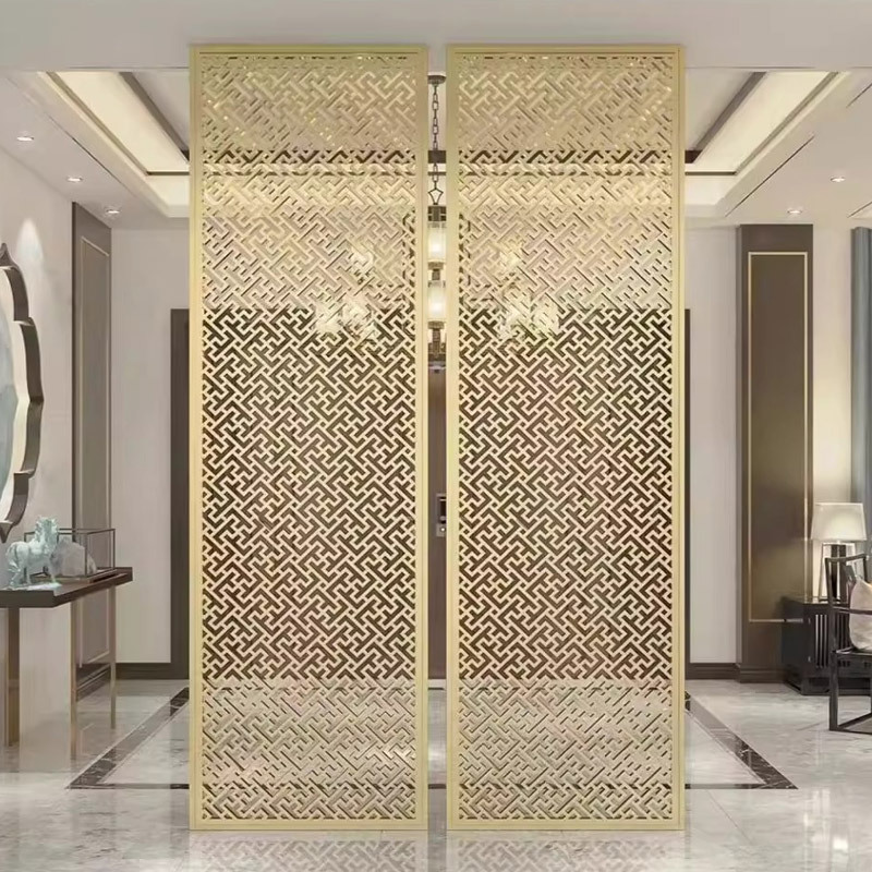 304 Stainless Steel Screen, Metal Minimalist Linear Partition Screen, Living Room Background Wall, Sales Office Screen Customization