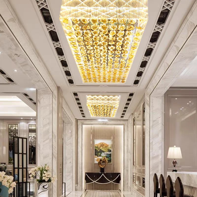售楼部沙盘吊灯酒店水晶工程灯会所餐厅宴会大厅装饰灯吸顶灯定制