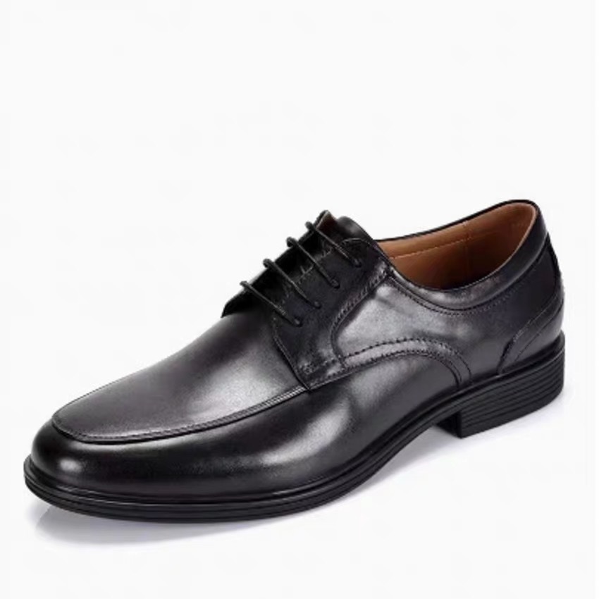 ShoeVault Brand Top Layer Cowhide Professional Men's Leather Business Elegant Gentleman Lace-up Simple Derby Shoes Customization_voghion.com