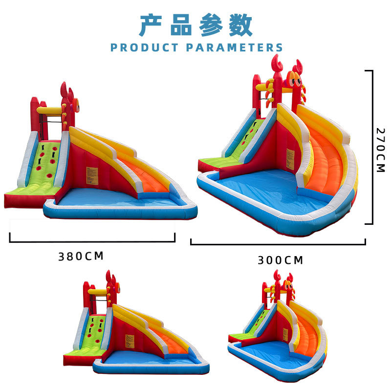 Pequeño castillo infláble para niños al aire libre parque de atracciones interior para niños Fuerte travieso casero deslizante cangrejo pequeño salto cama