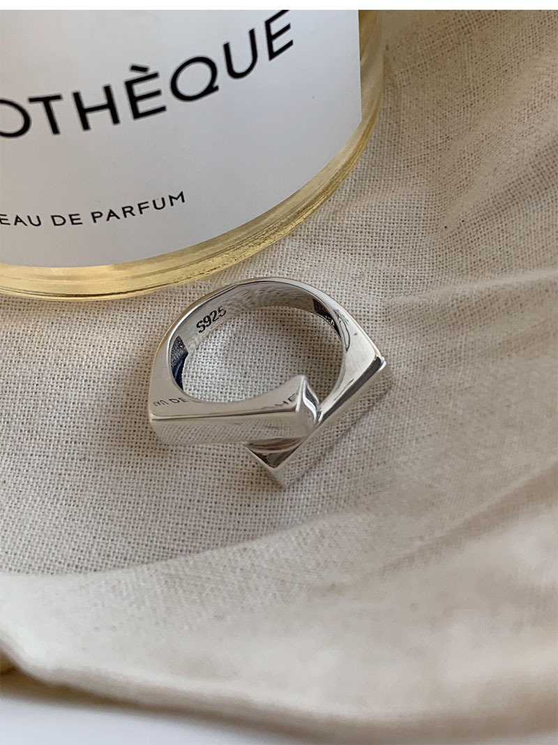 Anello aperto minimalista da donna in argento sterling 925_voghion.com