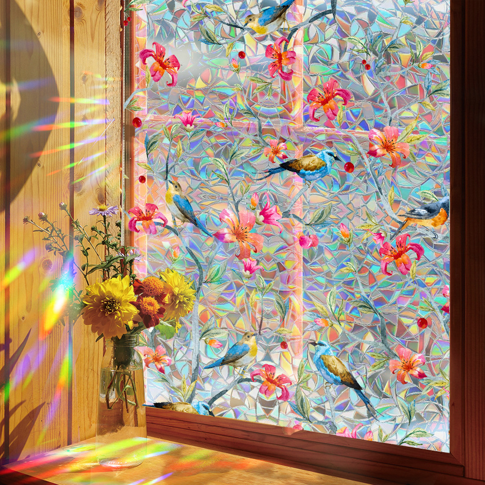 140g Weight Glass paster Home Textiles & Decor Type PVC Material Leaf Pattern Casual, Pastoral Style Casual Pastoral Leaf PVC Glass Paster Wall Art 65