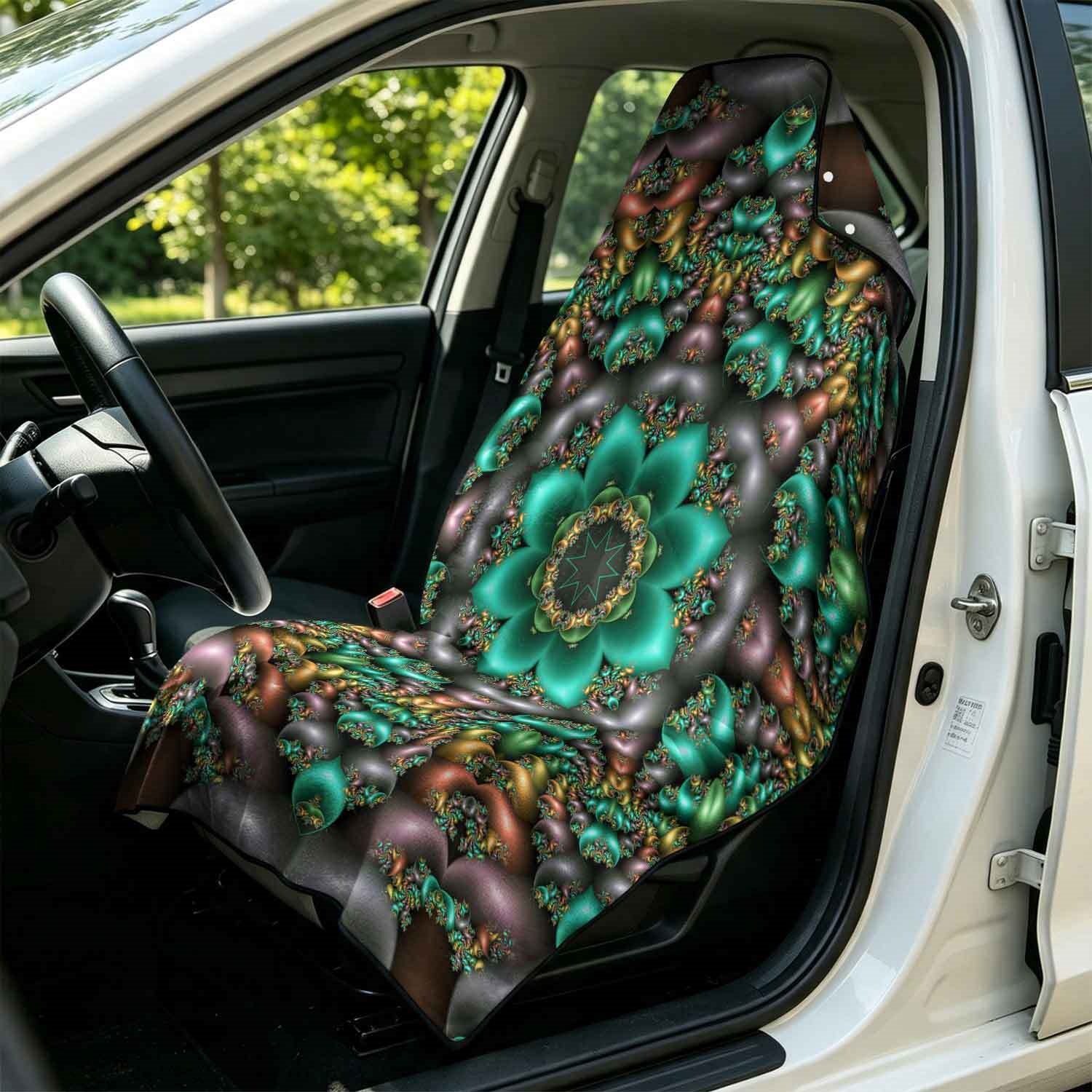 Geometric Bath Towel Car Seat Cover 2-in-1 Microfiber Outdoor Beach Car Dual-Use Universal Seat Cushion