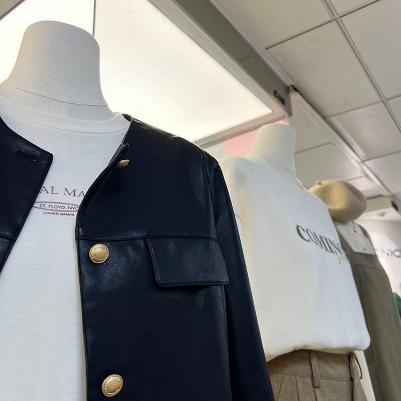 Короткая куртка Spring Metal в корейском стиле, круглый воротник, стиль Chanel.