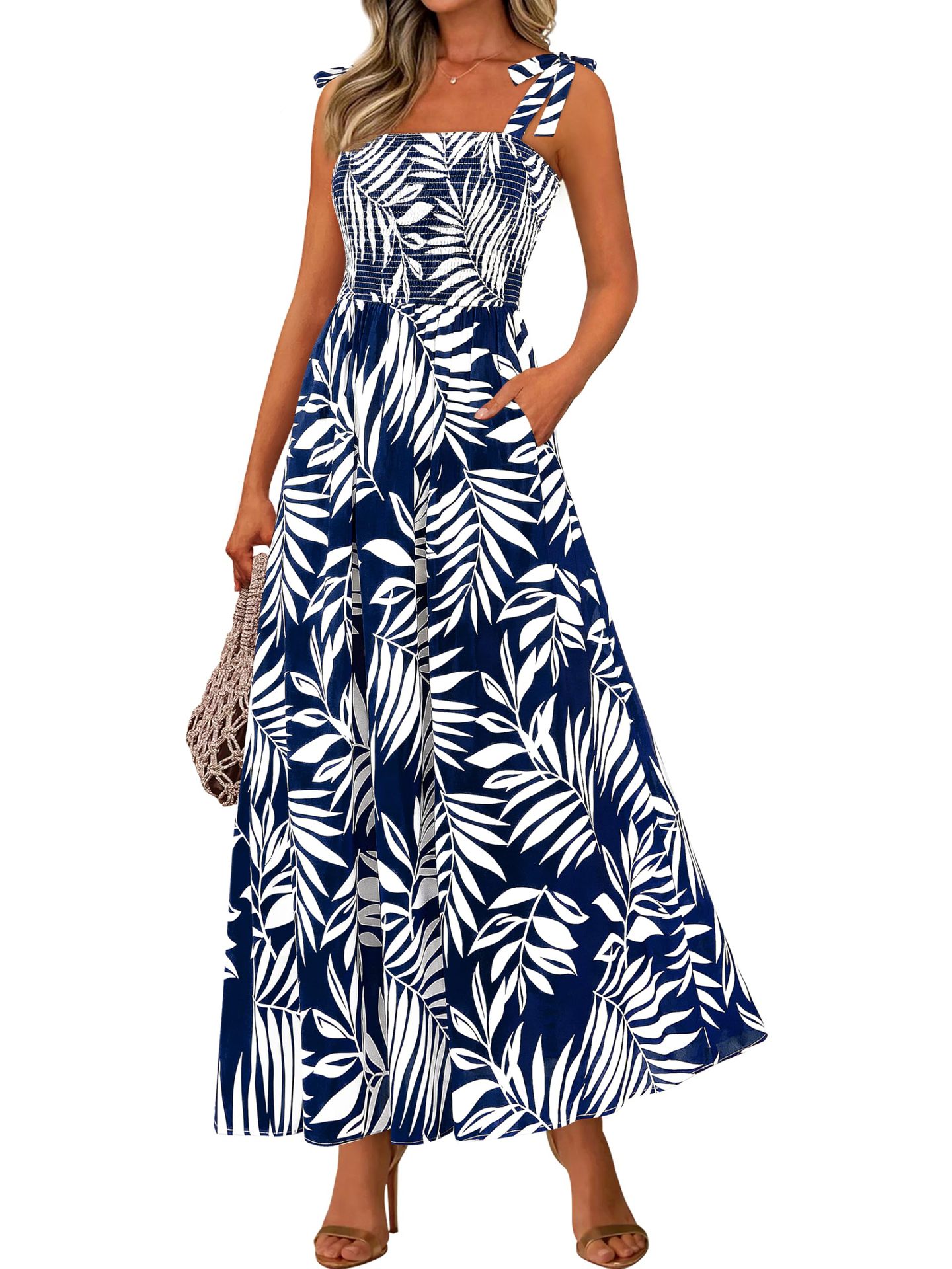 2026 Summer Commute Style Women Sleeveless Printed Long Camisole Dress_ecoleips.com