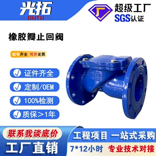 法兰式止回阀 橡胶瓣止回阀 旋启式止回阀 单向逆止阀 可定制logo