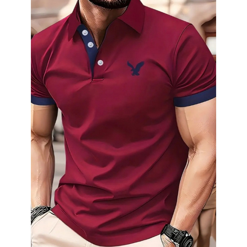 New Cross-Border Summer Fashion Men's Printed Short-Sleeved Collared Shirt, Suitable for Outdoor Activities Such as Golf and Tennis