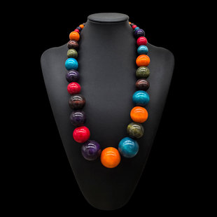 �羳��ɫľ�^�A��Ό��ֹ�������Ůʿ��ɫ���l necklace wood