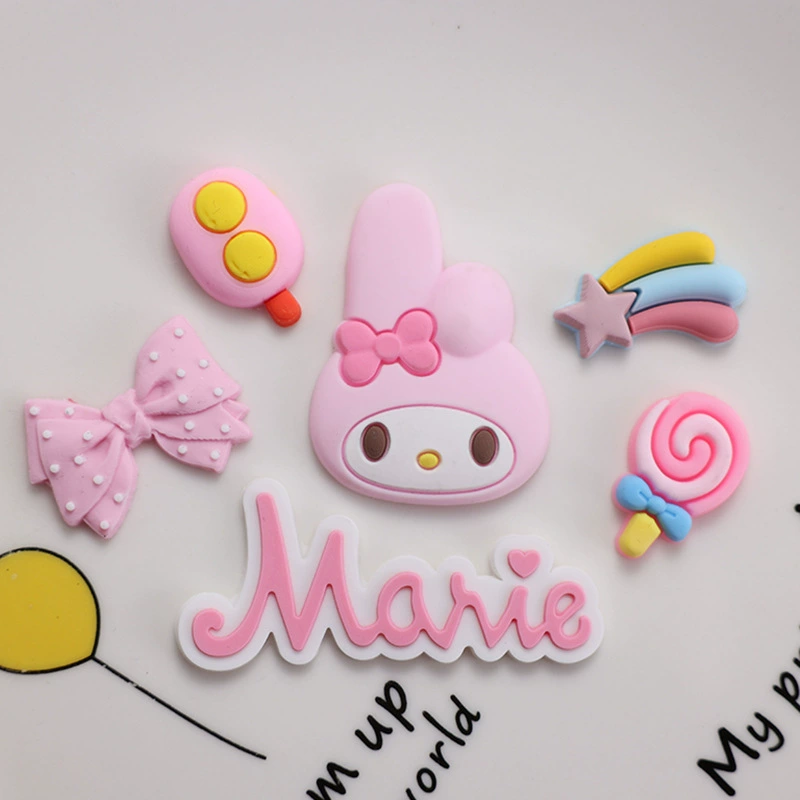 Милые наклейки-комбо с кроликами для декора телефона, тапочек, аксессуаров для кружек, мультяшные стикеры для чехлов на телефон, мягкий силиконовый каучук для DIY