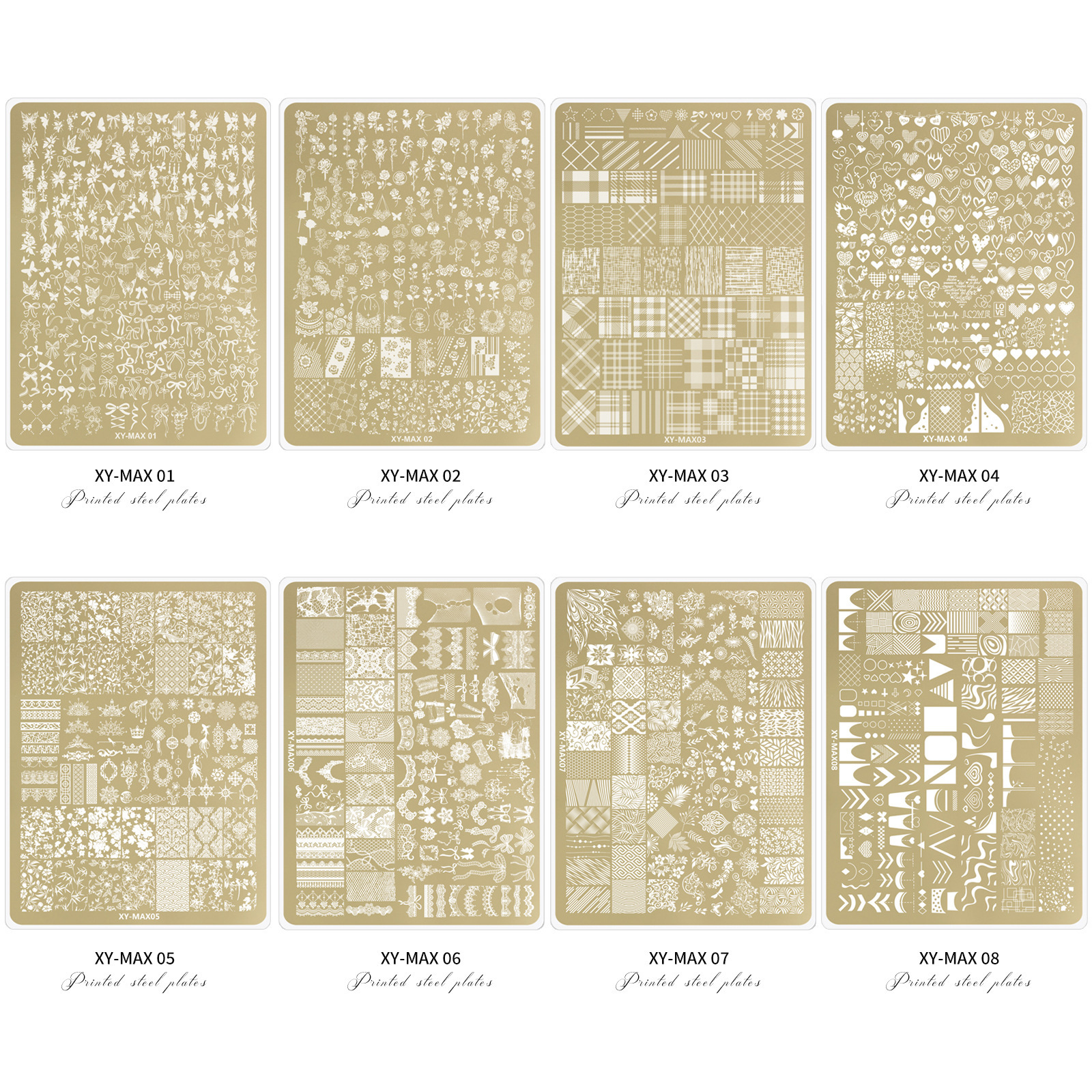 Plantilla de impresión de acero de manicuras super grande estilo nacional mariposa flor de encaje transferencia de dibujo de uñas herramienta de sello de silicona