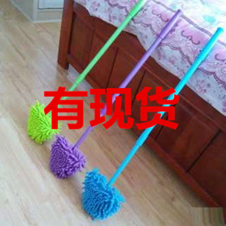 Retractable lazy triangle mop 180 degree flip chenille bathroom dust removal decontamination cleaning brush replacement mop
