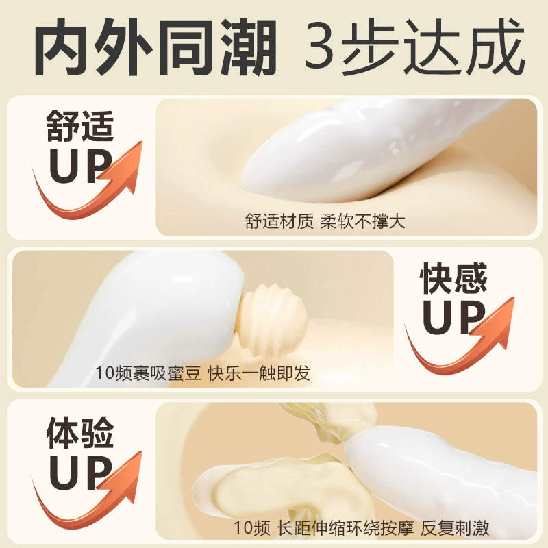 Yiyue sucking stick telescopic rotation female uses a bead stick masturbation white silicone thread to stimulate orgasm tools