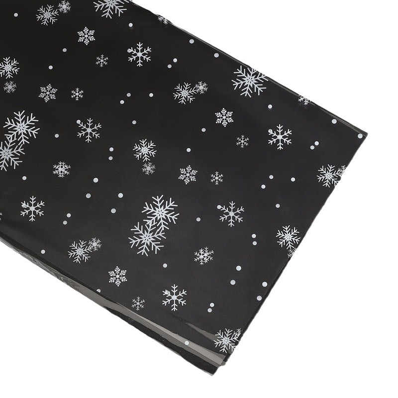 Papel de vidrio de nieve red papel de embalaje de Navidad manzana impermeable papel de regalo transparente Nochebuena lote de papel de envoltura de flores image 6