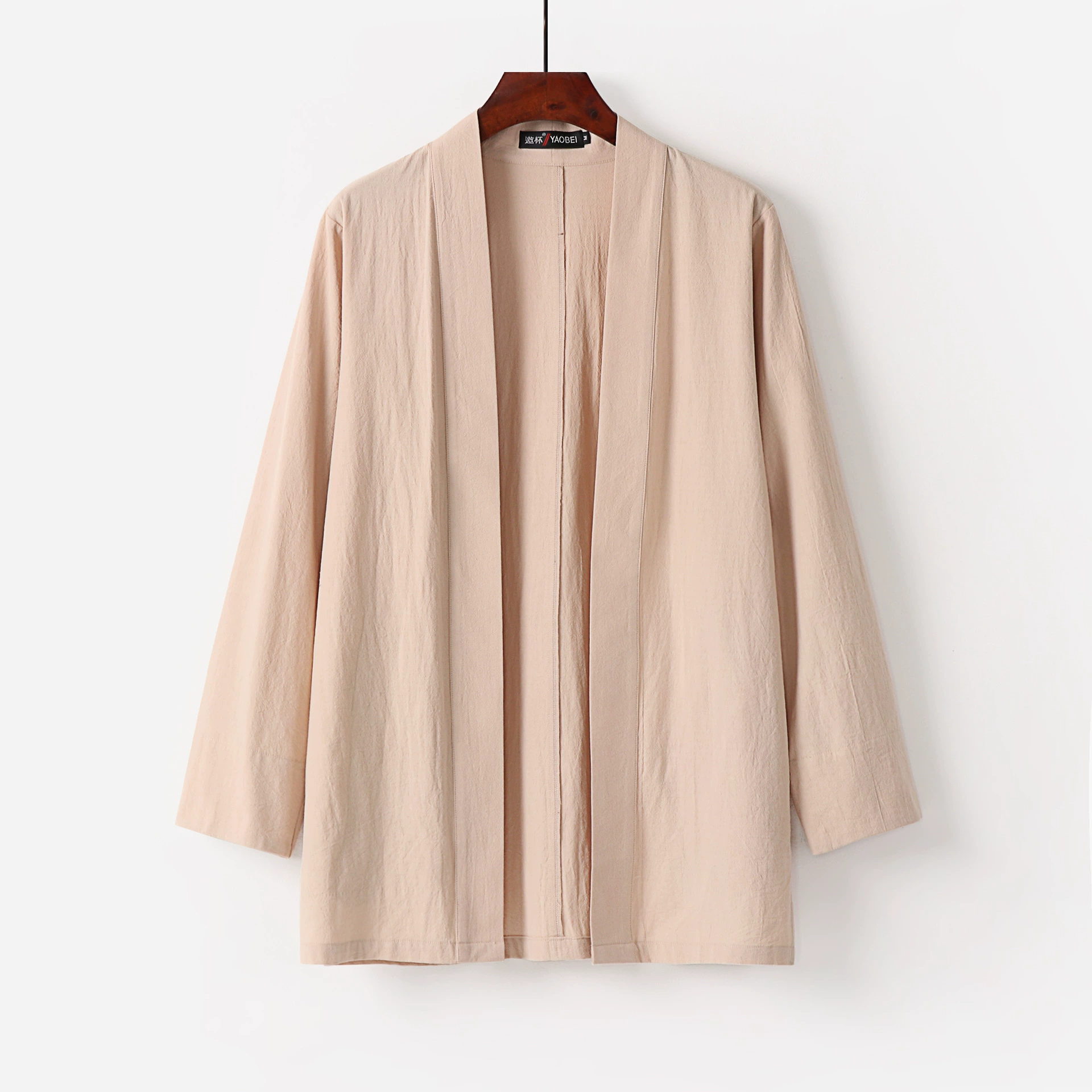 Костюм Тан, мужская модная ретро молодежная льняная рубашка в китайском стиле с длинными рукавами, хлопковая и льняная рубашка Hanfu без пуговиц