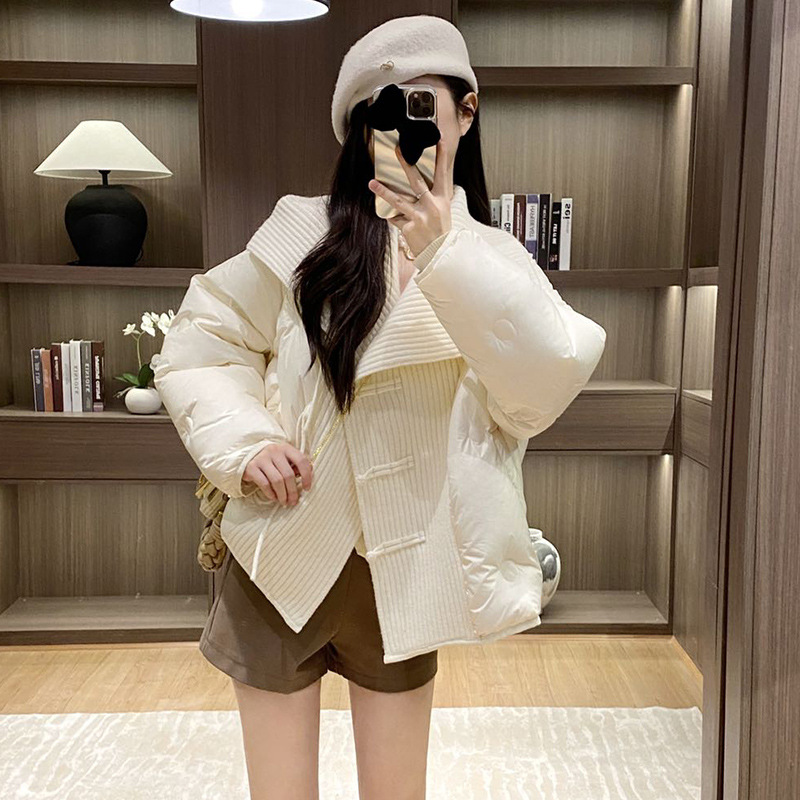 Velvet knitted winter fashionable down jacket