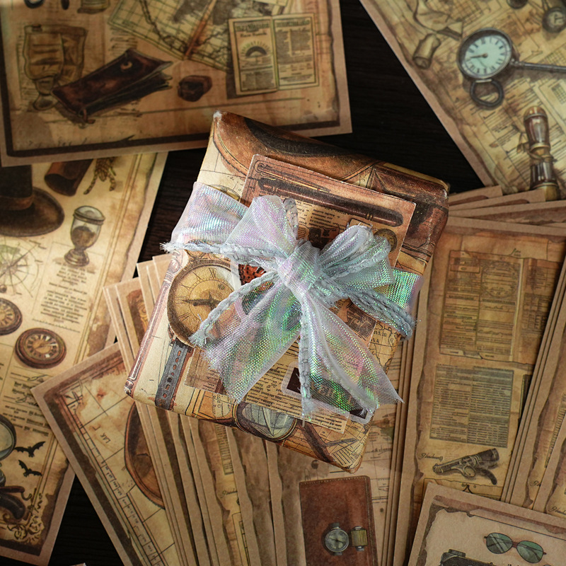 Papel de material A6 de aves italianas Retro Flor ins regalo papel de embalaje cuentas de mano paisaje decoración DIY papel de material de base