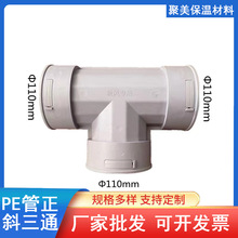 批发PE管正斜三通接头塑料管配件下水管道排水塑料新风耐压耐腐蚀