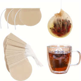 一次性茶包袋圆形抽线茶叶袋泡咖啡沐浴香料汤浸泡过滤袋茶漏
