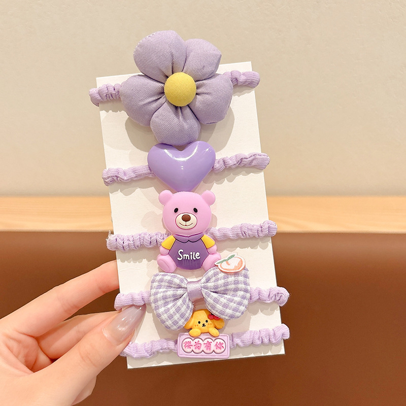 Otoño y invierno niños leche de café flor cabello anillo de cabello chica lindo cabello de cabello de alta elasticidad elástico