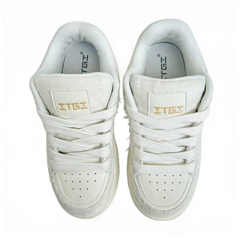 Tide, retro skateboard for students, universal white shoes, for beloved