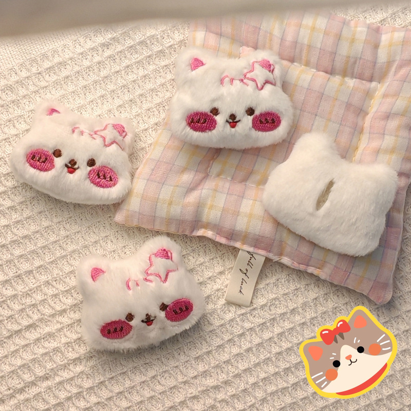 新しいかわいいヘアピンのチーク猫のぬいぐるみのかばんのキーホルダーに人形を飾るdiyマフラーの手作りアクセサリー|undefined