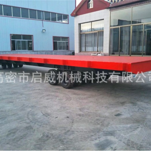 厂家供应    40吨压配实心胎拖车    港口专用重型平板拖车
