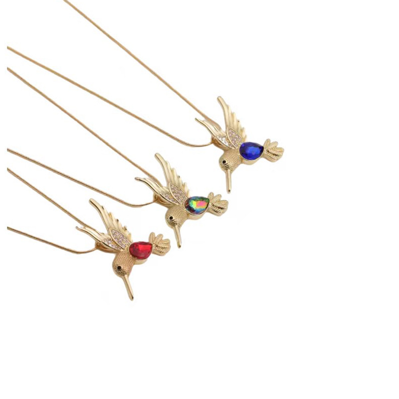 Geometric Copper Zircon Jewelry New Fashion Bird Pendant Necklace display picture 1